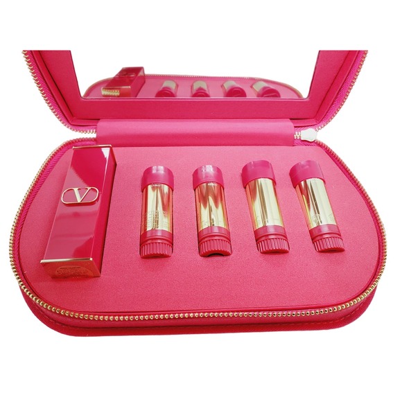 Valentino Rosso Couture Pouch Lipstick Set - 5 Lipstick Refills + Case - Picture 1 of 5